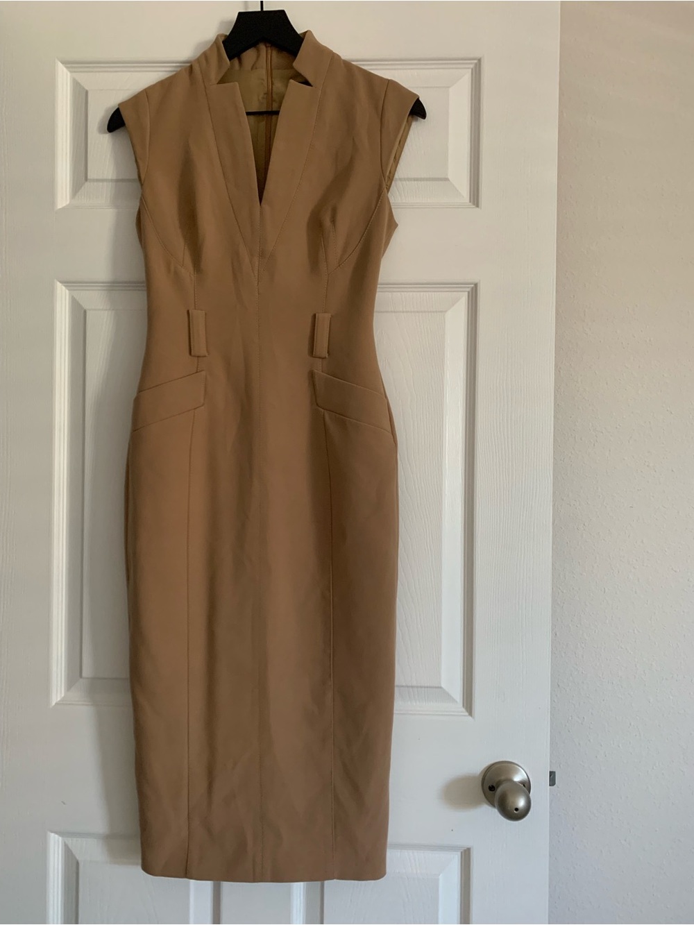 Karen Millen Tan Sleeveless Sheath Dress